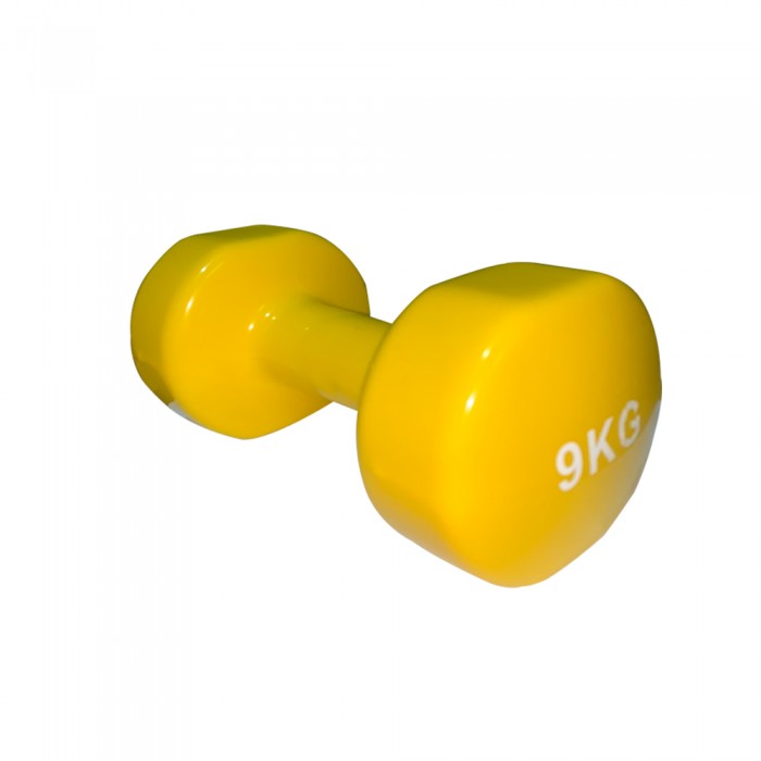 Гантель для фітнесу 9 кг вінілова Stein жовта
