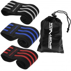 Гумка для фітнесу та спорту тканинна SportVida Hip Band 3 штуки SV-HK0366