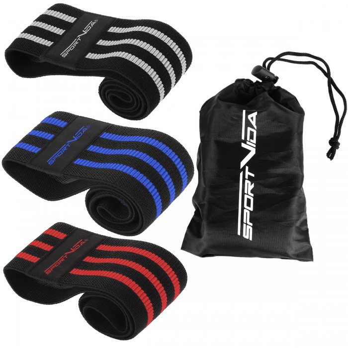 Гумка для фітнесу та спорту тканинна SportVida Hip Band 3 штуки SV-HK0366