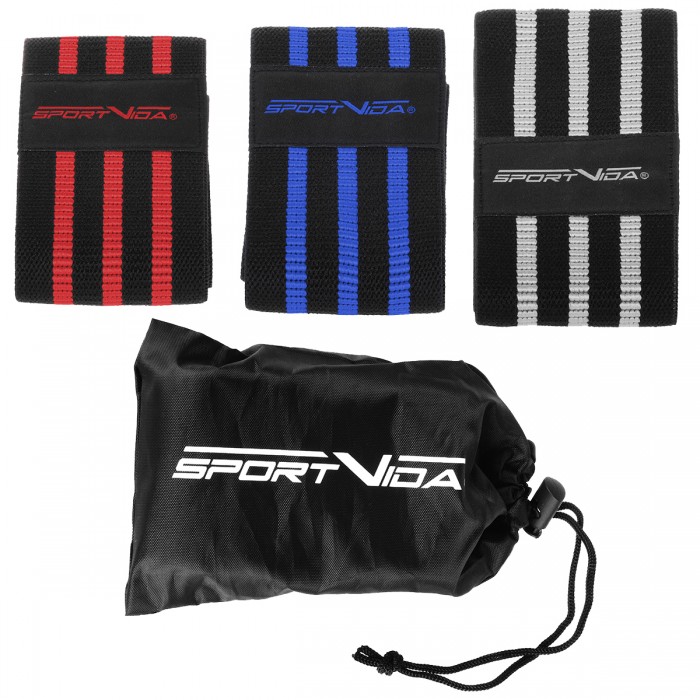 Гумка для фітнесу та спорту тканинна SportVida Hip Band 3 штуки SV-HK0366