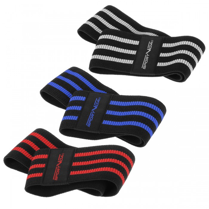 Гумка для фітнесу та спорту тканинна SportVida Hip Band 3 штуки SV-HK0366
