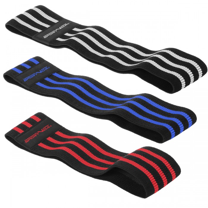 Гумка для фітнесу та спорту тканинна SportVida Hip Band 3 штуки SV-HK0366