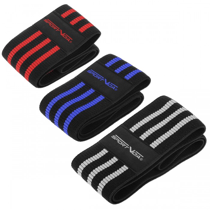 Гумка для фітнесу та спорту тканинна SportVida Hip Band 3 штуки SV-HK0366