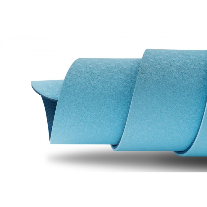 Коврик для йоги и фитнеса Hop-Sport TPE 0,6 см HS-T006GM сине-голубой