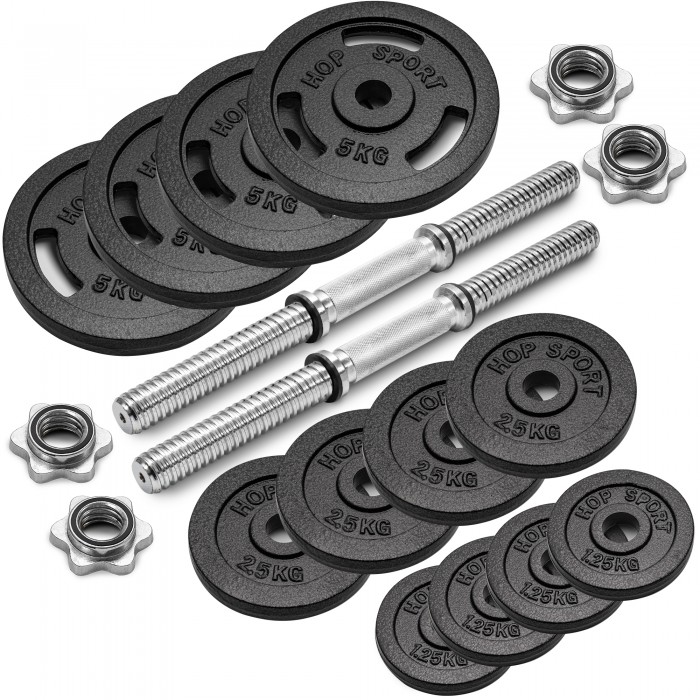 Набор Hop-Sport Strong 40 кг штанга с блинами со скамьей HS-1030