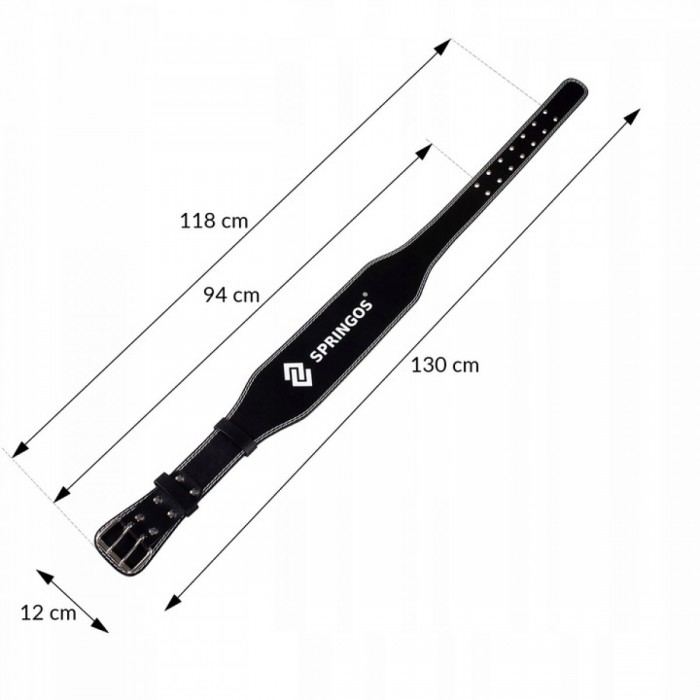 Пояс для тяжелой атлетики и пауэрлифтинга Springos FA0120 L Black