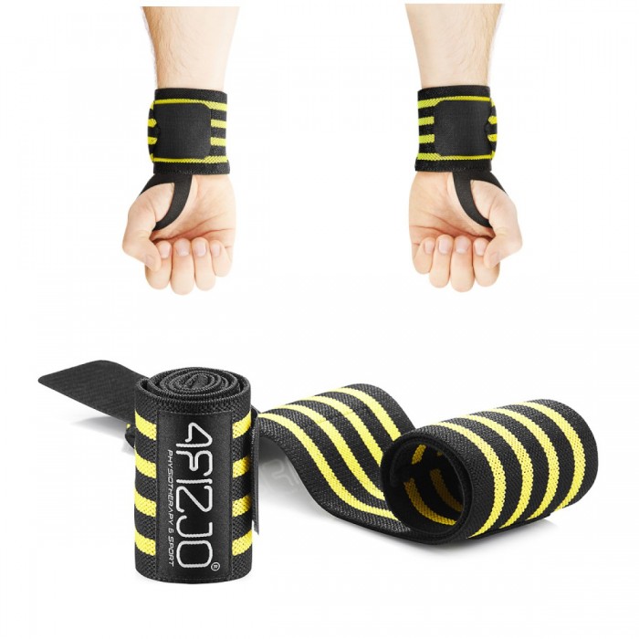 Бинты для запястий (кистевые бинты) 4FIZJO Wrist Wraps Black/Yellow (P-5907739311061)