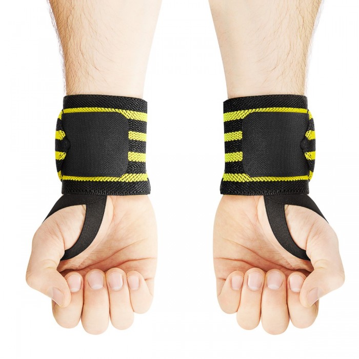 Бинты для запястий (кистевые бинты) 4FIZJO Wrist Wraps Black/Yellow (P-5907739311061)