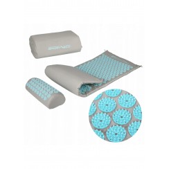 Аппликатор Кузнецова / Массажный коврик акупунктурный с валиком SportVida 130 x 50 см SV-HK0410 Grey/Sky Blue