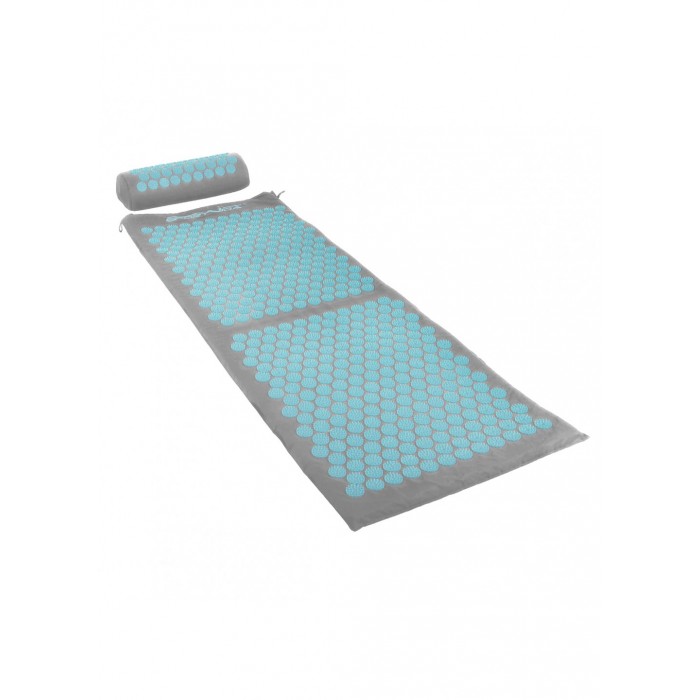 Аппликатор Кузнецова / Массажный коврик акупунктурный с валиком SportVida 130 x 50 см SV-HK0410 Grey/Sky Blue
