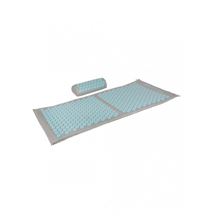 Аппликатор Кузнецова / Массажный коврик акупунктурный с валиком SportVida 130 x 50 см SV-HK0410 Grey/Sky Blue
