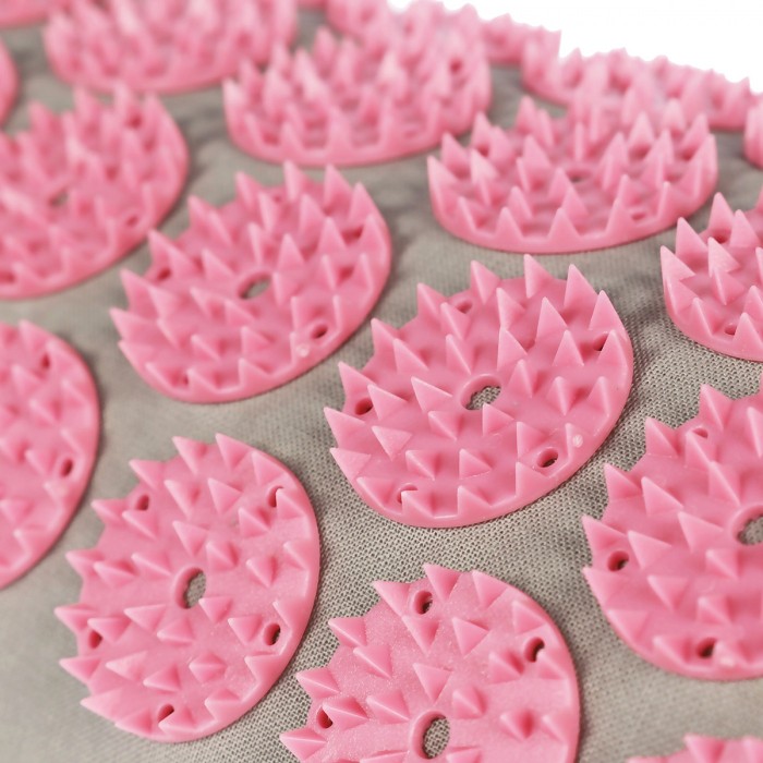 Коврик акупунктурный с валиком SportVida Аппликатор Кузнецова 130 x 50 см SV-HK0409 Grey/Pink