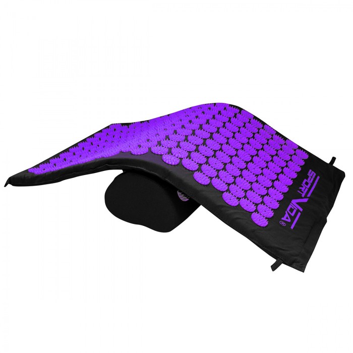 Коврик акупунктурный с валиком SportVida Аппликатор Кузнецова 66 x 40 см SV-HK0408 Black/Violet