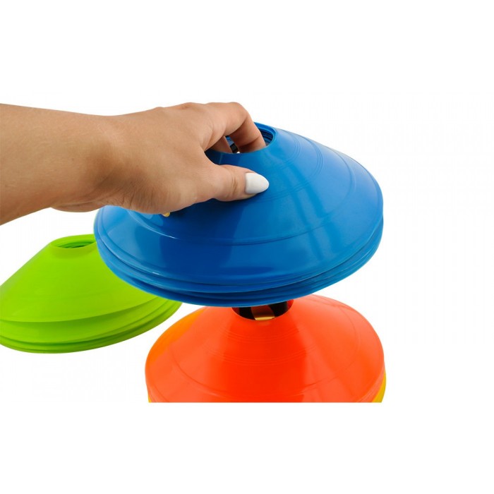 Конуси для розмітки 4FIZJO фішки спортивні для тренувань 50 шт в чохлі (P-5907739313577)