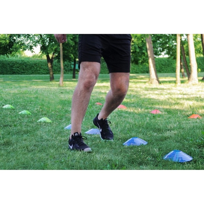 Конуси для розмітки 4FIZJO фішки спортивні для тренувань 50 шт в чохлі (P-5907739313577)