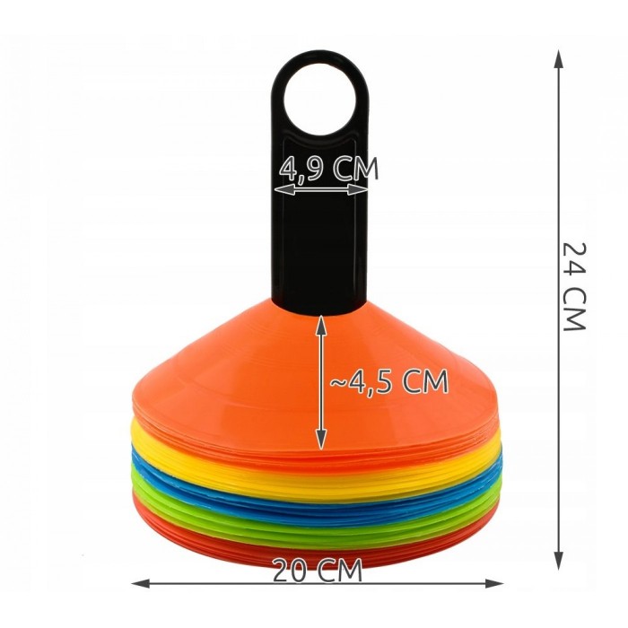 Конуси для розмітки 4FIZJO фішки спортивні для тренувань 50 шт в чохлі (P-5907739313577)