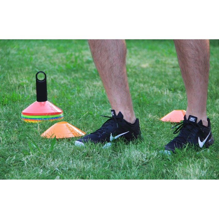 Конуси для розмітки 4FIZJO фішки спортивні для тренувань 50 шт в чохлі (P-5907739313577)