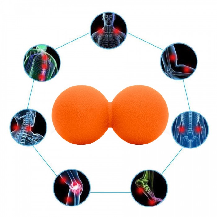 Массажный мяч двойной Springos Lacrosse Double Ball 6 x 12 см FA0023, массажер для спины, шеи
