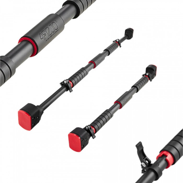 Турник в дверной проем раздвижной 4FIZJO PRO 72-110 см Black/Red (P-5907739313263)