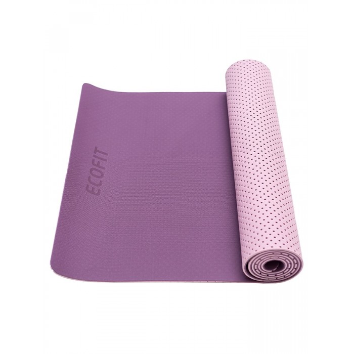 Килимок для йоги та фітнесу Ecofit MD9032 двошаровий перфорований TPE 1830*610*6мм фіолетовий