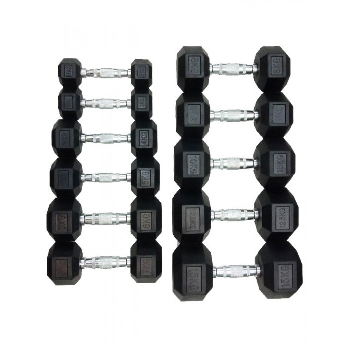 Гантель шестигранний гумовий 6 кг DD 6442-6