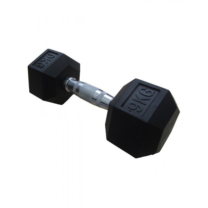 Гантель шестигранний гумовий 9 кг DD 6442-9