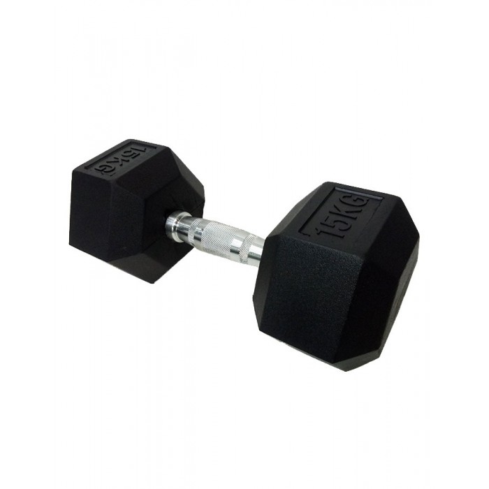 Гантель шестигранная обрезиненная 15 кг DD 6442-15