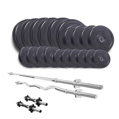 Набір Elitum Titan 114 кг зі штангами та гантелями