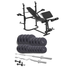 Набір Elitum Titan 94 кг з лавою ТХ-020, штангами та гантелями.