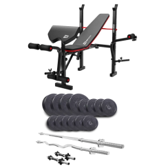 Набор Elitum Titan 54 кг со скамьей HS-1055 Pro, штангами и гантелями