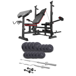 Набір Elitum Titan 54 кг з лавою HS-1075 Pro, штангами та гантелями