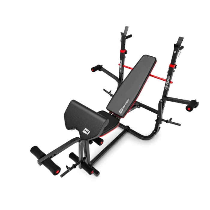 Набір Elitum Titan 54 кг з лавою HS-1065HB Pro, штангами та гантелями