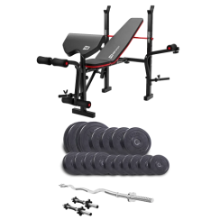 Набор Elitum Titan 65 кг со скамьей HS-1055 Pro, штангой и гантелями