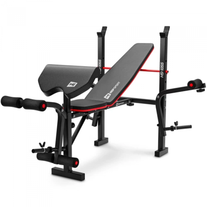 Набор Elitum Titan 65 кг со скамьей HS-1055 Pro, штангой и гантелями