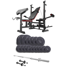 Набір Elitum Titan 68 кг з лавою HS-1075 Pro, штангою та гантелями