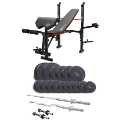 Набор Elitum Titan 74 кг со скамьей HS-1055 Pro, штангами и гантелями