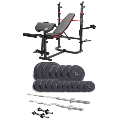 Набор Elitum Titan 74 кг со скамьей HS-1065HB Pro, штангами и гантелями