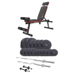 Набор Elitum Titan 74 кг со скамьей HS- 2040 HB, штангами и гантелями