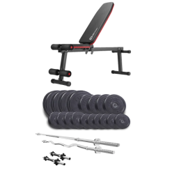 Набор Elitum Titan 94 кг со скамьей HS-1010 Pro, штангами и гантелями