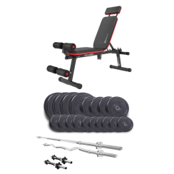 Набір Elitum Titan 94 кг з лавою HS-2040 HB, штангами та гантелями