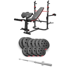Набір Hop-Sport Premium 59 кг з лавою HS-1065HB Pro та штангою
