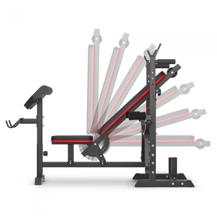 Набір Hop-Sport Premium 38 кг з лавою HS-1075 Pro, штангами та гантелями