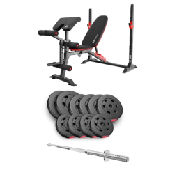 Набір Hop-Sport Premium 59 кг з лавою HS-1095 та штангою