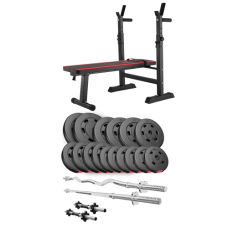 Набір Hop-Sport Premium 75 кг з лавою HS-1080, штангами та гантелями