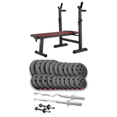 Набір Hop-Sport Premium 105 кг з лавою HS-1080, штангами та гантелями.
