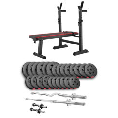 Набір Hop-Sport Premium 135 кг з лавою HS-1080, штангами та гантелями.