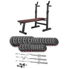 Набір Hop-Sport Premium 173 кг з лавою HS-1080, штангами та гантелями.
