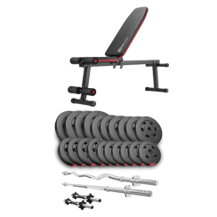 Набір Hop-Sport Premium 105 кг з лавою HS-1010 Pro, штангами та гантелями