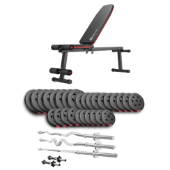 Набір Hop-Sport Premium 173 кг з лавою HS-1010 Pro, штангами та гантелями