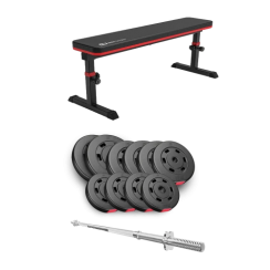 Набір Hop-Sport Premium 59 кг з лавою HS-1025 Pro та штангою